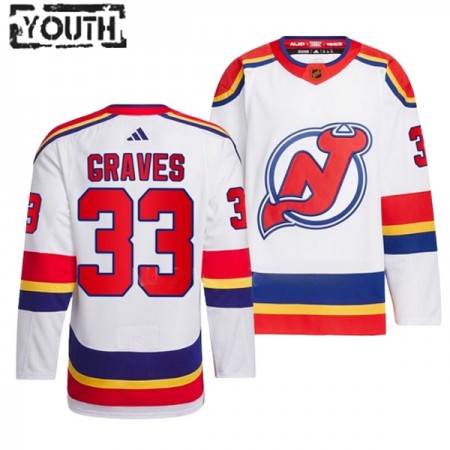 New Jersey Devils tröja Ryan Graves 33 Adidas 2022-23 Vit Reverse Retro 2.0 Authentic - NHL Tröjor Barn